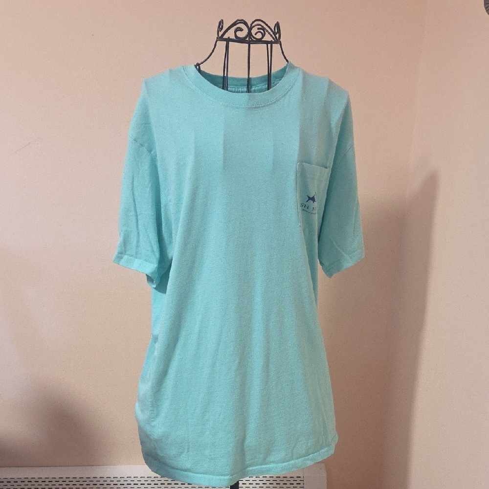 Fish Hippie Cotton Blue Shirt Size L